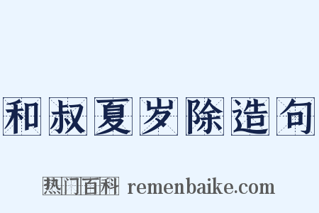 和叔夏岁除造句是什么意思的图片
